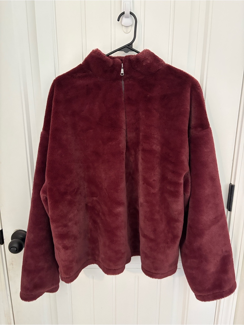 Women's Plush Half-Zip Jacket in Deep Wine